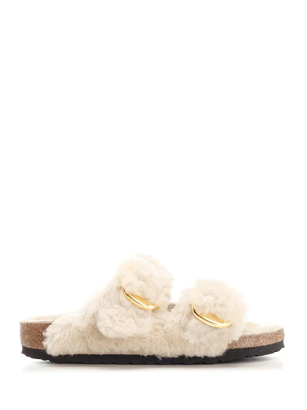 Arizona Big Buckle Shearling Sandals