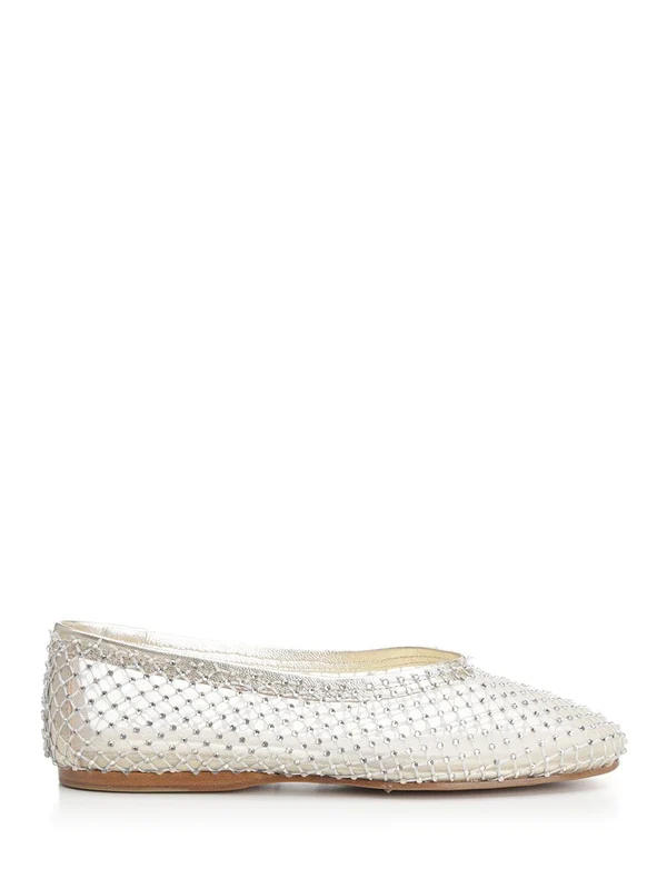 Rhinestone Mesh Ballerina Flats