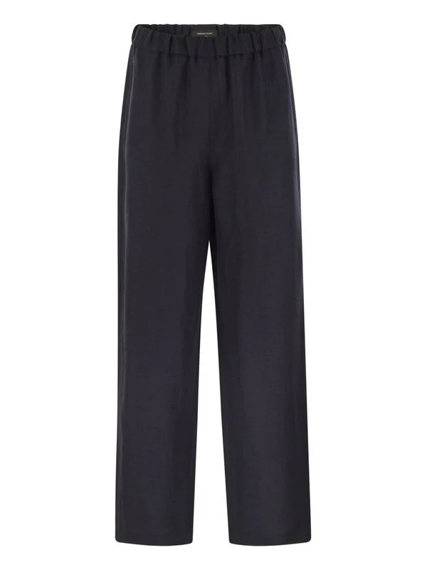 Straight Linen Blend Jogger Pants