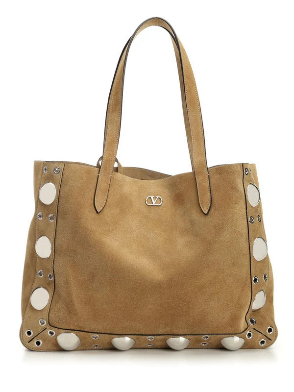 NELLCOTE Studded Suede Tote Bag