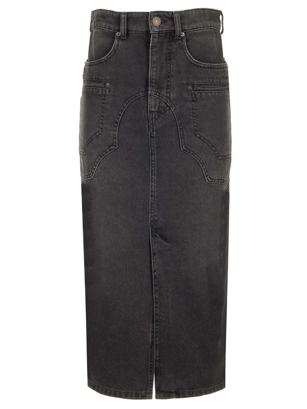 BRITT Denim Midi Skirt