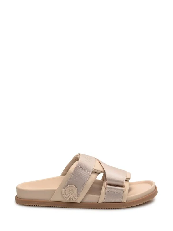 Logo Patch Double Buckle Sandals