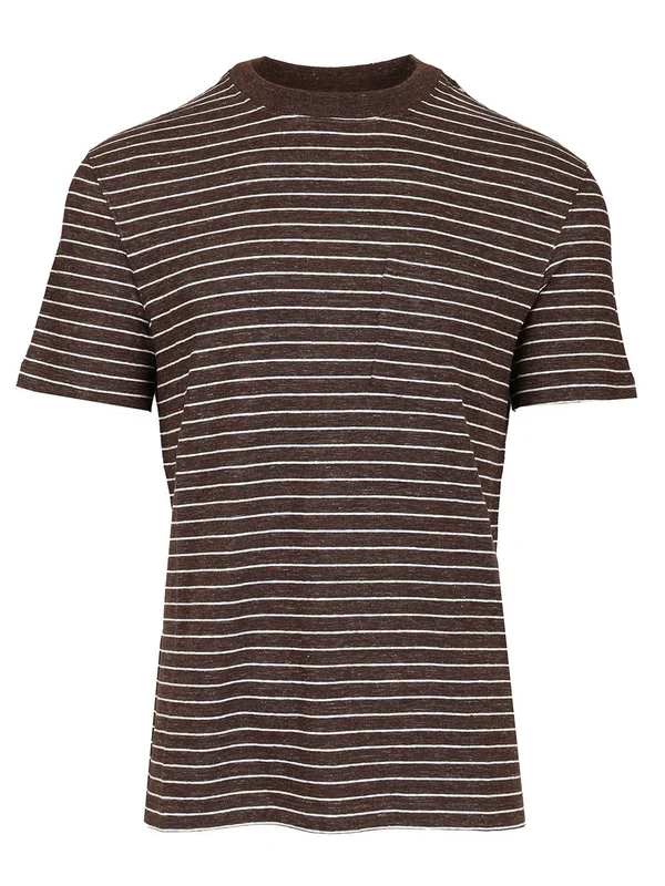 Linen Jersey Stripe Short Sleeve T-Shirt