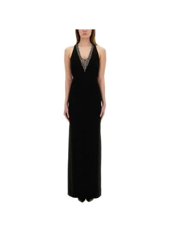 Jewel Embellished Sleeveless Long Dress