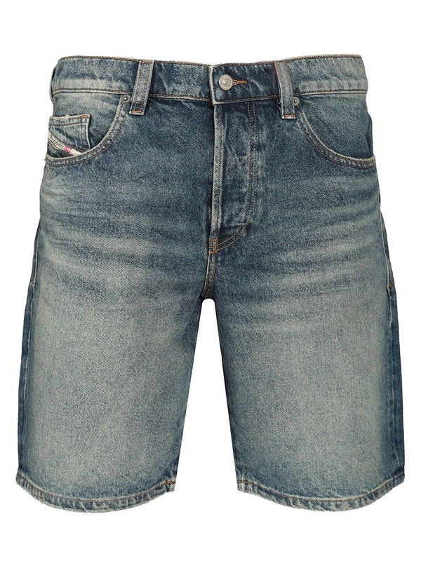 Washed Denim Shorts