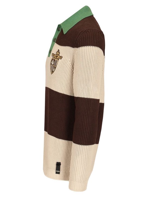 LOOK 16 Striped Knit Polo Shirt - Image 8