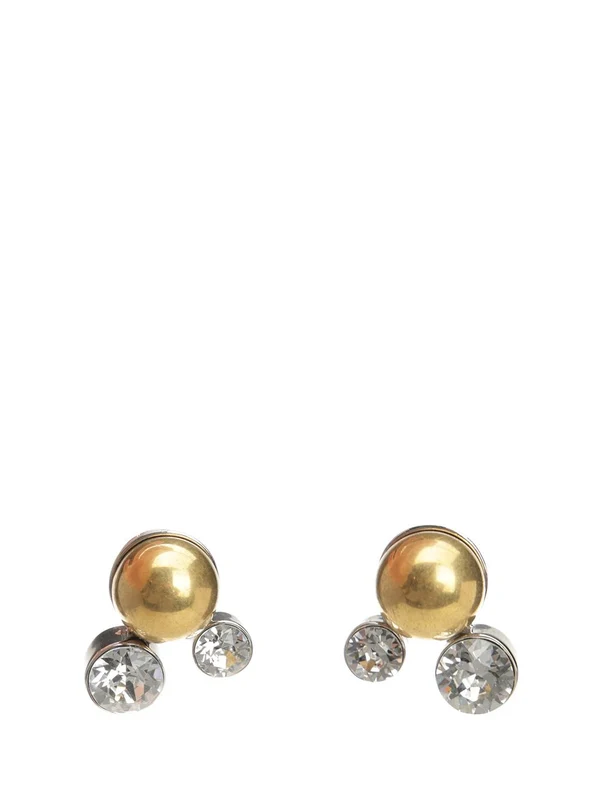 Rhinestone Embellished Pearl Earrings