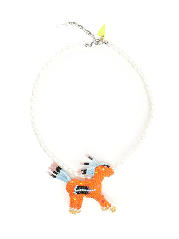 Beaded Short Pendant Necklace