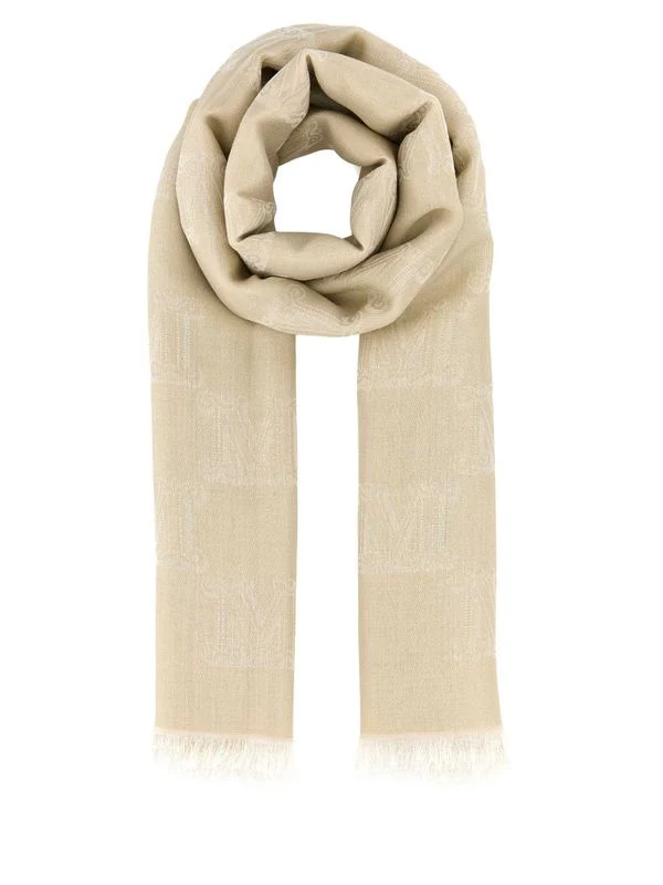 All-over Logo Silk Fringe Scarf