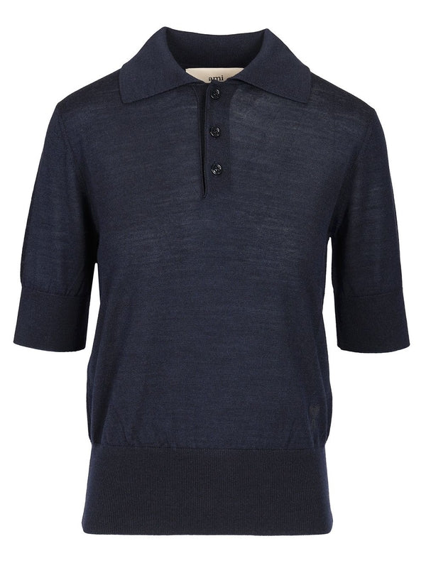 Wool Silk Tonal Polo Shirt