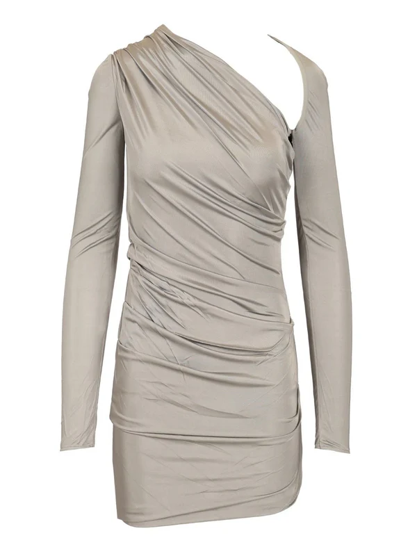 Draped Satin Mini Dress
