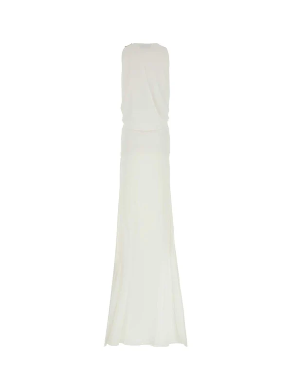 Drape Detail Rayon Long Dress - Image 2