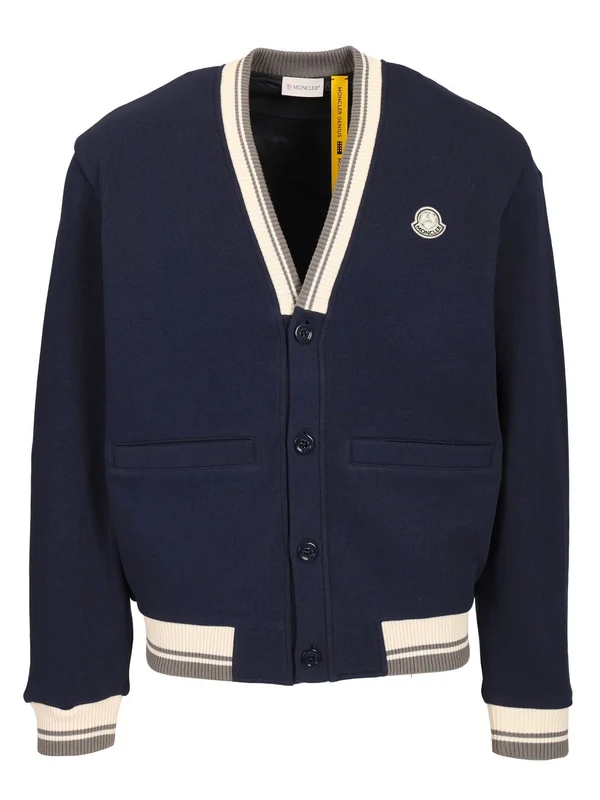 MERCEDES-BENZ Logo Patch V-neck Cardigan