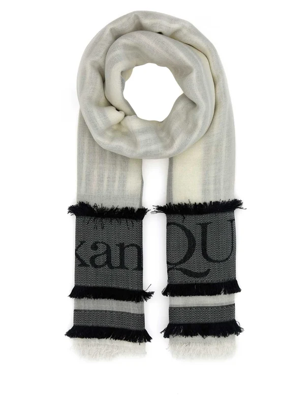 Alexander Mcqueen White Beige Wool Mufflers