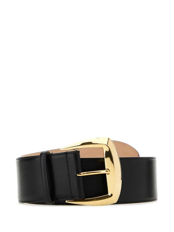 Alexander Mcqueen Black Leather Belts