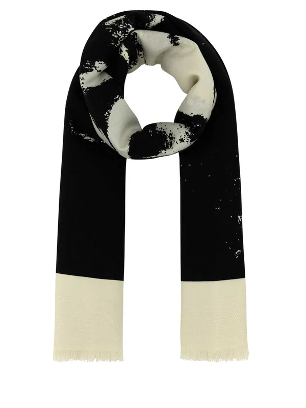 Alexander Mcqueen Black Silk Mufflers