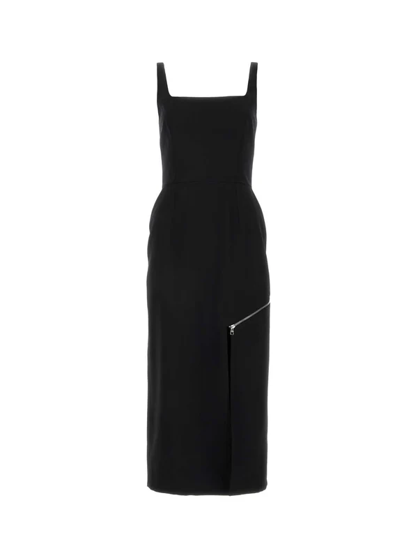 Alexander Mcqueen Black Midi Dress