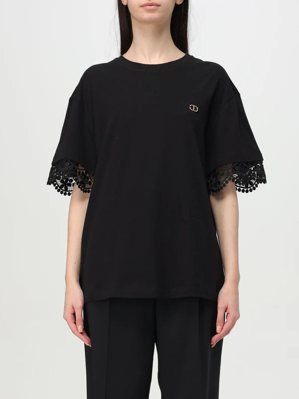 Twin Set Black Short Sleeve T-Shirt