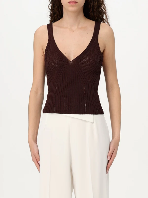 Twin Set Brown Sleeveless Top