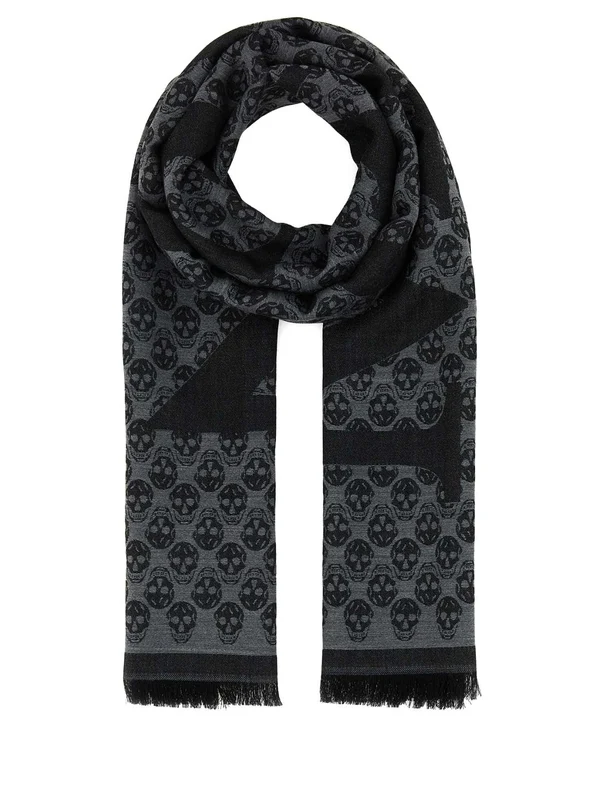 Alexander Mcqueen Grey Wool Mufflers