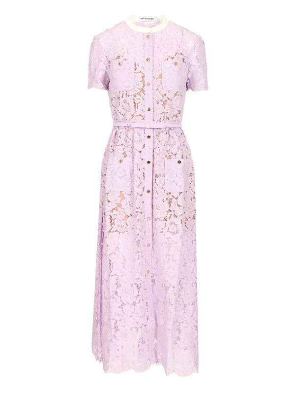 Self-Portrait Purple Midi Dress