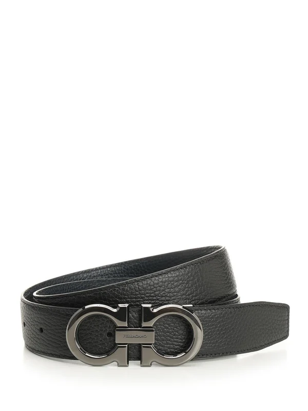 Ferragamo Black Leather Belts