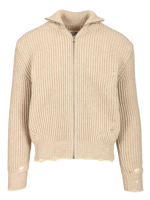 Mm6 Maison Margiela Beige Cardigans