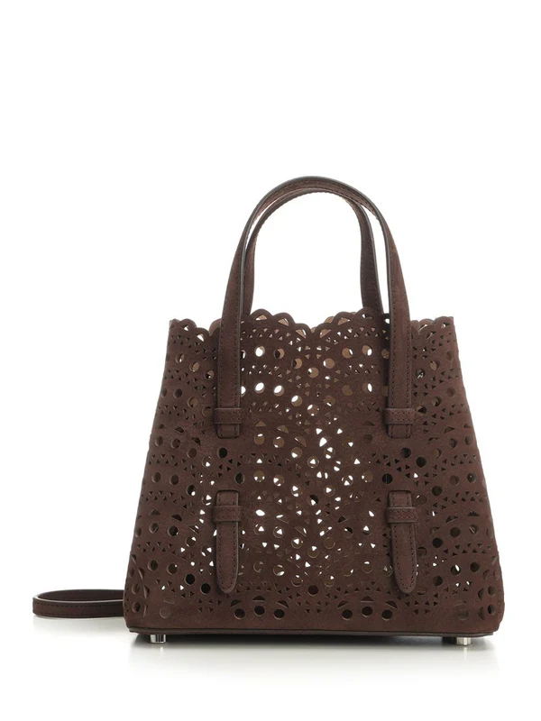 Alaia Mina 20 Brown Tote Bags