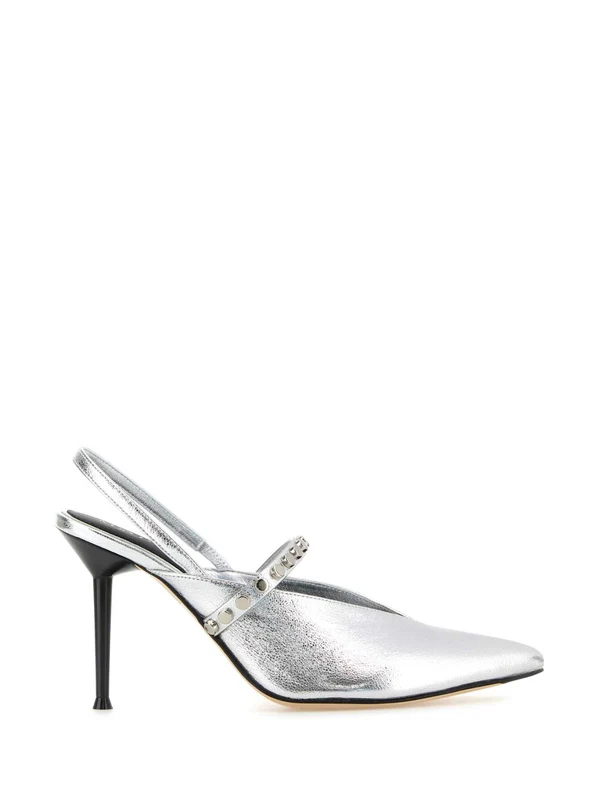 Alexander Mcqueen Silver Sandal Heels