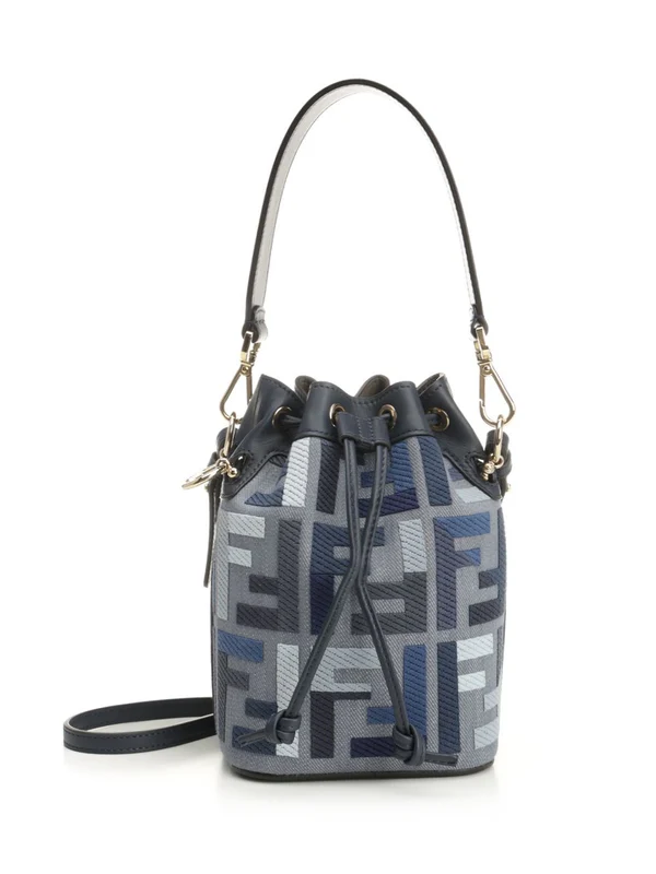 Fendi Montresor Ff Mini Blue Bucket Bags