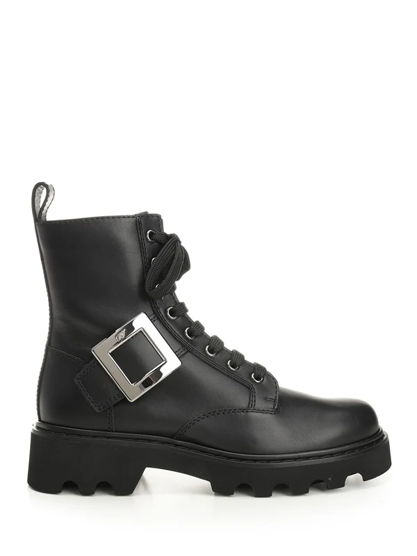 Roger Vivier Black Lace-Up Boots
