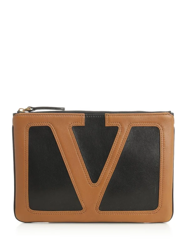 Valentino Black Brown Clutch Bags
