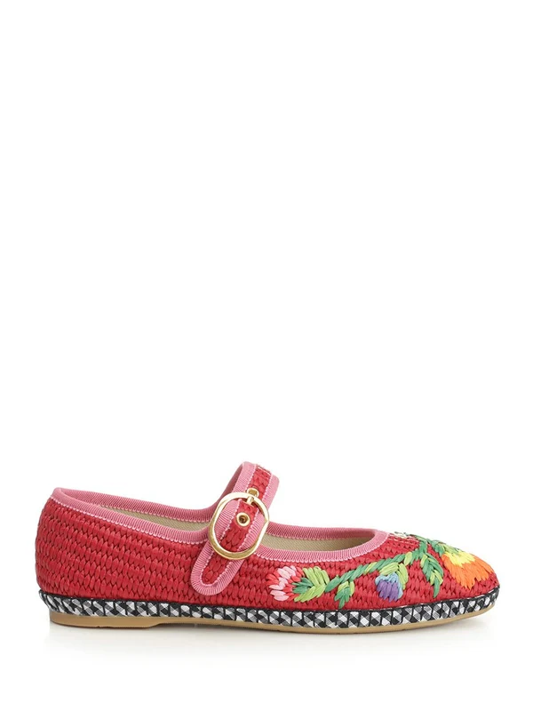 Valentino Red Flat Shoes