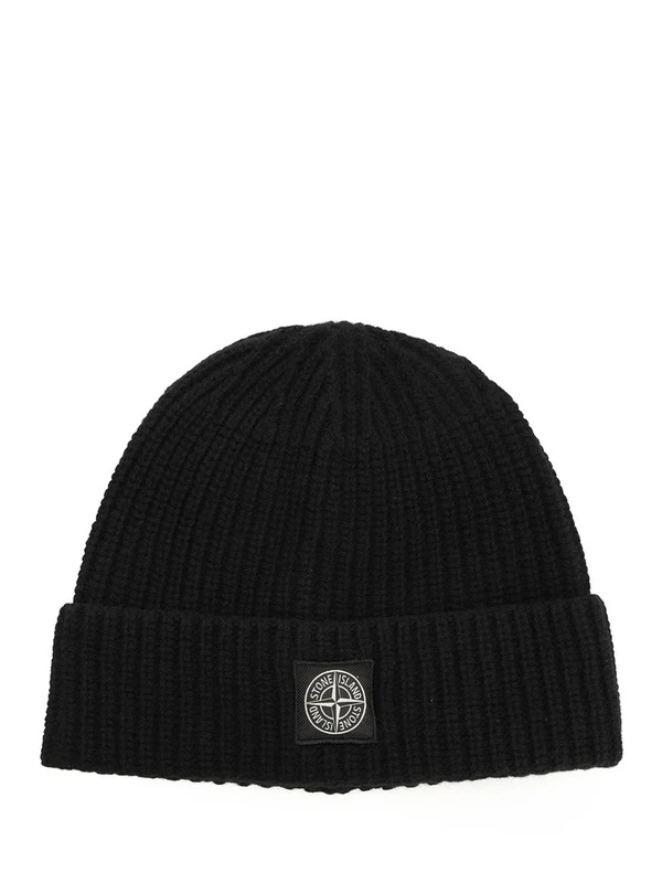 Stone Island Black Beanies