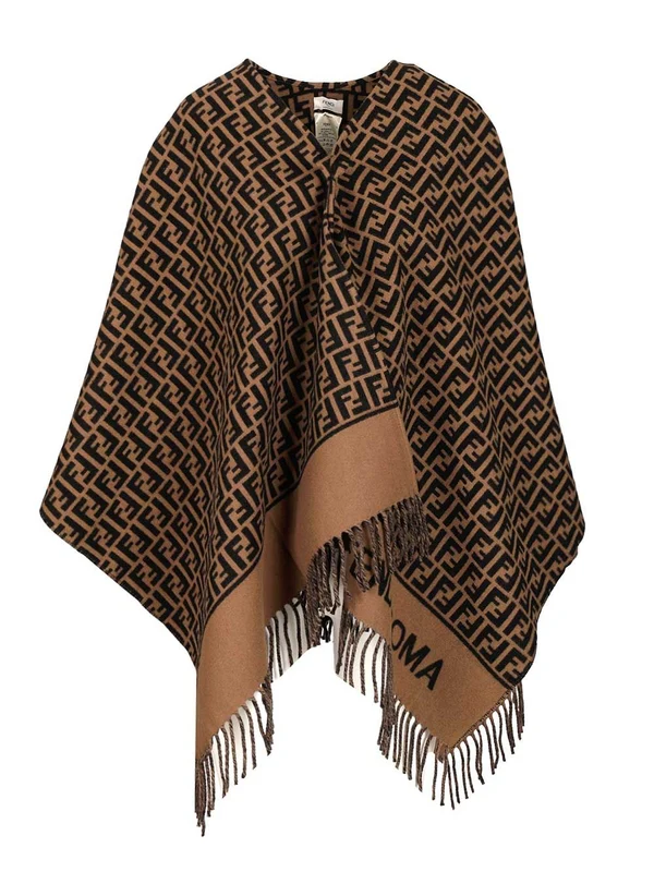 Fendi Brown Wool Mufflers