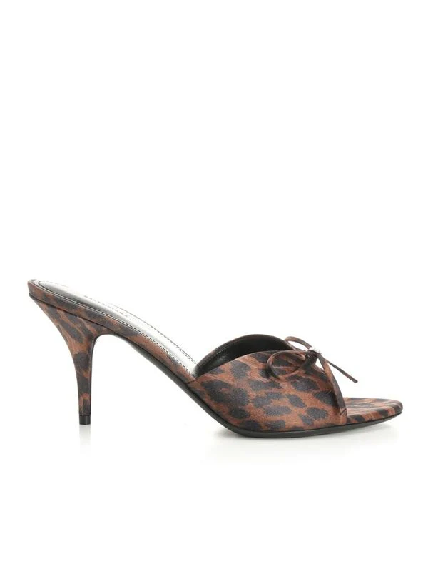 Balenciaga Brown Leopard Sandal Heels