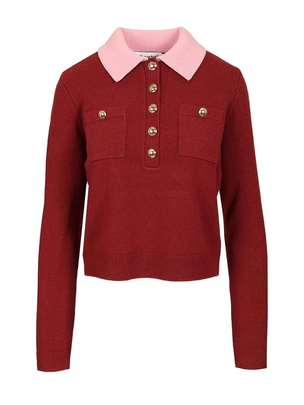 Self-Portrait Burgundy Knitted
