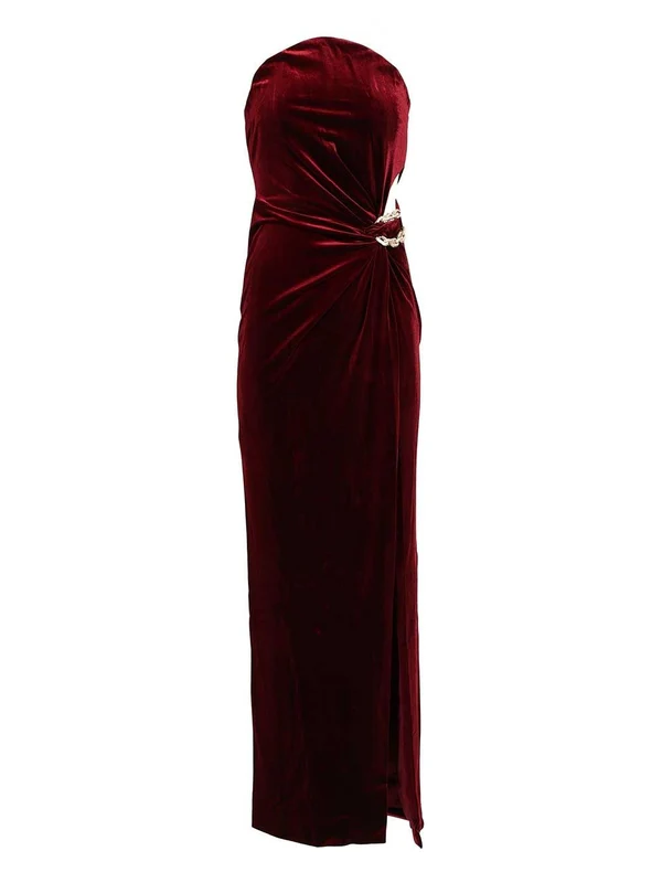 Self-Portrait Burgundy Long Dress