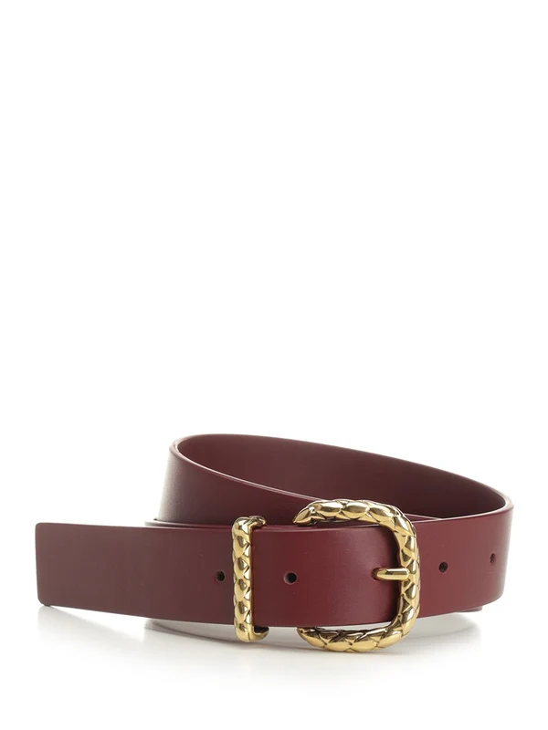 Bottega Veneta Burgundy Leather Belts