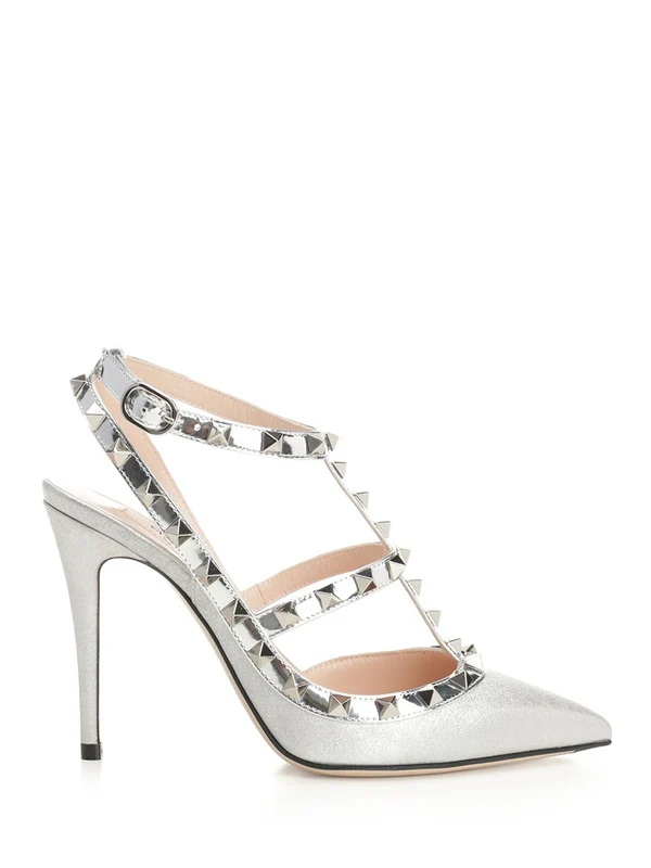 Valentino Silver Slingback Heels