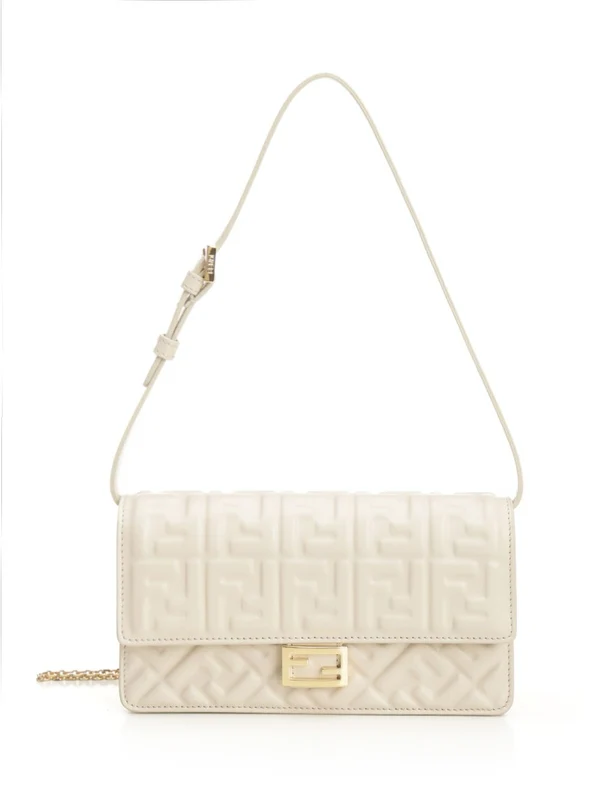 Fendi Baguette Woc Ivory Crossbody & Shoulder Bags