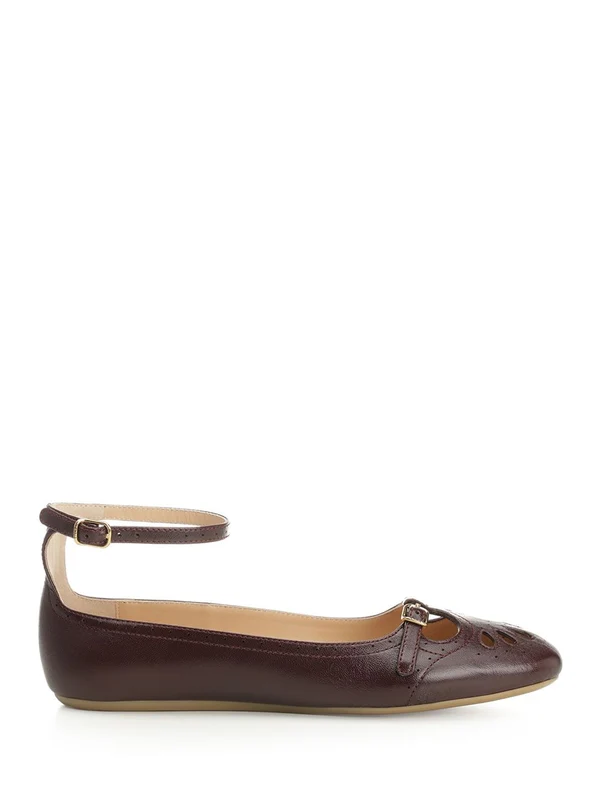 Chloe Brown Flat Shoes