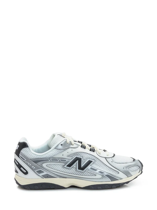 New Balance White Silver Low Top Sneakers