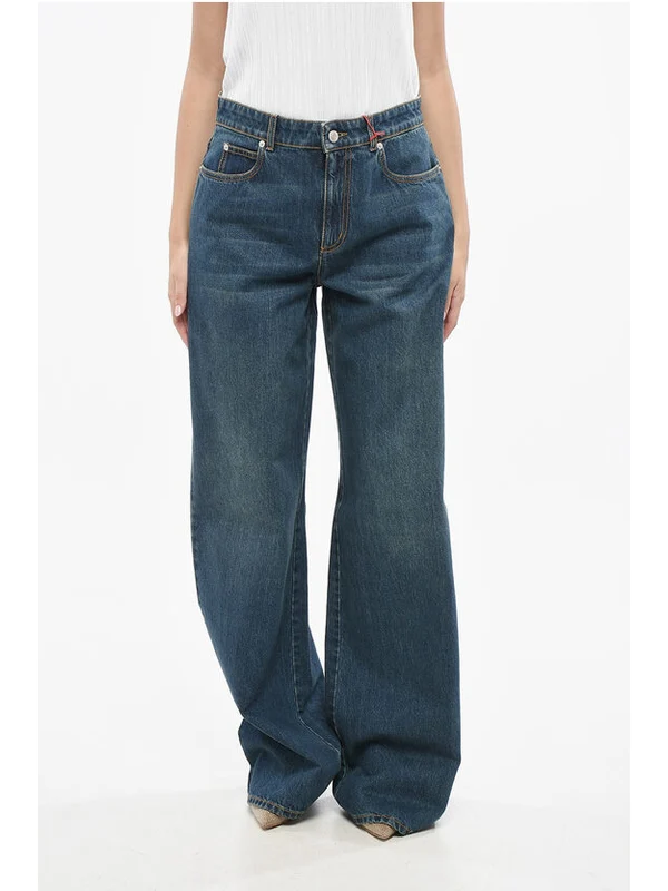 Alexander Mcqueen Blue Denim Pants