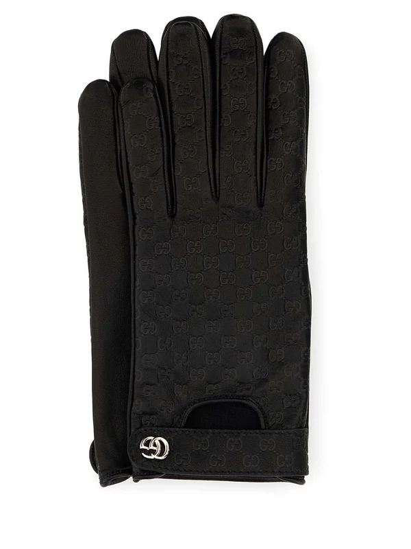 Gucci Black Leather Gloves