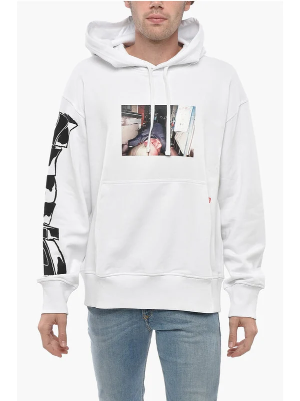 Diesel White Hoodies