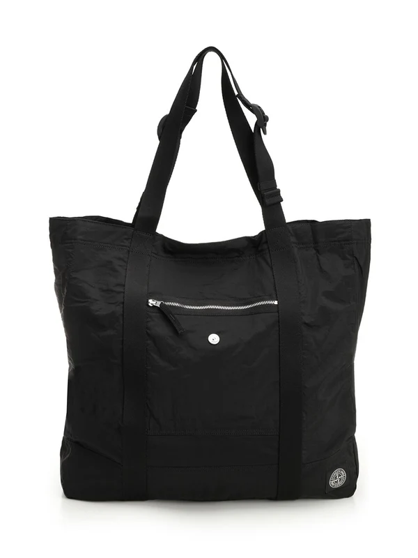 Stone Island Black Tote Bags