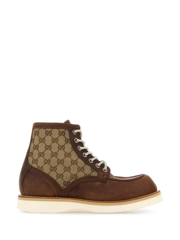 Gucci Brown Lace-Up Boots