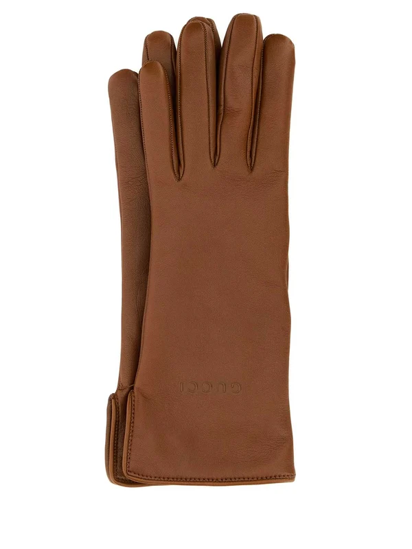 Gucci Brown Leather Gloves