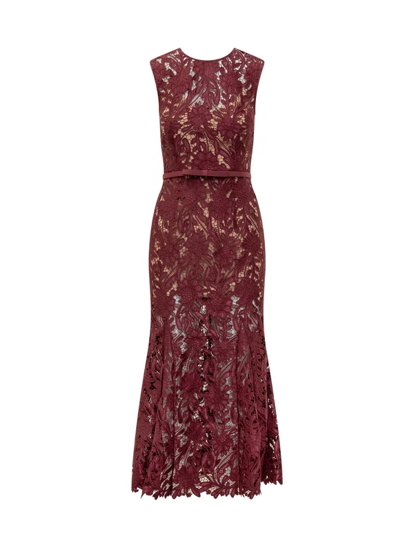 Self-Portrait Burgundy Long Dress
